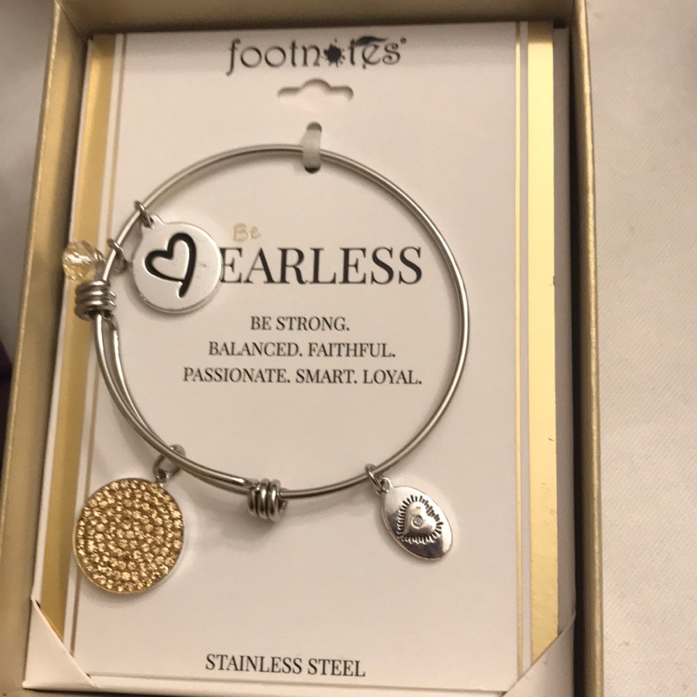 Silver footnotes charm bracelet